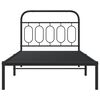 vidaXL Metal Bed Frame without Mattress with Headboard Black 107x203cm
