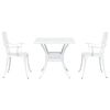 vidaXL Garden Table Set 3 pcs White Cast Aluminium