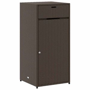 vidaXL Garden Storage Cabinet Brown 55x55x111 cm Poly Rattan