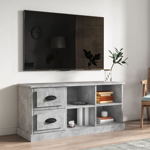 vidaXL TV Cabinet Concrete Grey 102x35.5x47.5 cm Engineered Wood