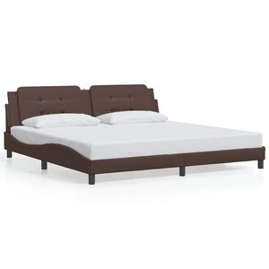 vidaXL Bed Frame without Mattress "Zadar" Brown 200x200 cm Faux Leather