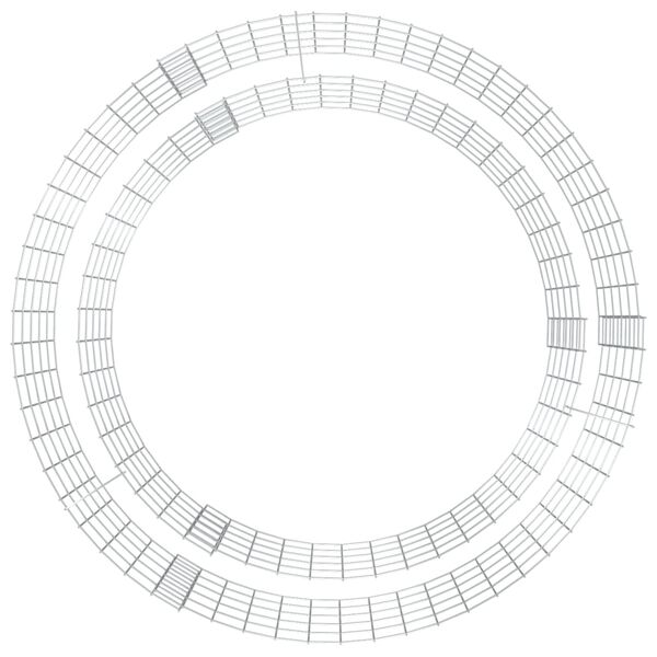 vidaXL Gabion Fire Pit Ø 100 cm Galvanised Iron