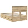 vidaXL Bed Frame with Drawer Sonoma Oak 120 x 200 cm Engineer Wood
