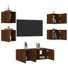 vidaXL 6 Piece TV Wall Units with LED Brown Oak Engineered Wood