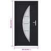 vidaXL Front Door Anthracite 98x190 cm PVC
