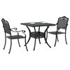 vidaXL Garden Table Set 3 pcs Black Cast Aluminium