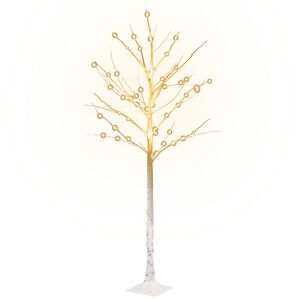 vidaXL LED White Birch Tree Warm White 72 LEDs 150 cm