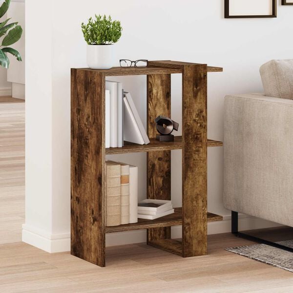vidaXL Bookshelf Smoked Oak 52 x 25 x 71.5 cm Engineered Wood