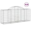 vidaXL Arched Gabion Baskets 20 pcs 200x50x80/100 cm Galvanised Iron