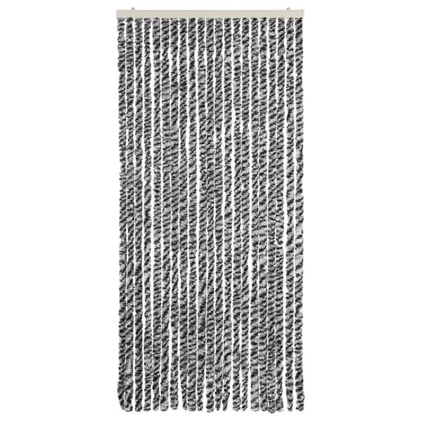 vidaXL Fly Curtain Grey and Black and White 90x220 cm Chenille