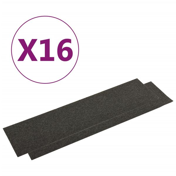 vidaXL Carpet Floor Tiles 16 pcs 4 m² 25x100 cm Anthracite