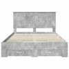 vidaXL Bed Frame Concrete Grey 135 x 190 cm Engineered Wood