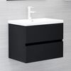 vidaXL Bathroom Furniture Set Black Engineered Wood