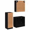 vidaXL Bathroom Furniture Set 3 pcs Black Oak Engineered Wood