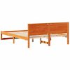 vidaXL Bed Frame with Headboard Wax Brown 160 x 200 cm Solid Pine Wood