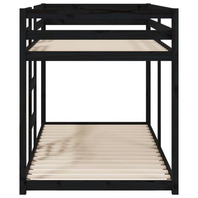 vidaXL Bunk Bed Black 90x200 cm Solid Wood Pine