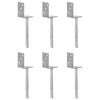 vidaXL Fence Anchors 6 pcs Silver 8x6x30 cm Galvanised Steel