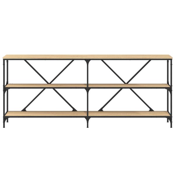 vidaXL Console Table Sonoma Oak 180x30x75 cm Engineered Wood and Iron