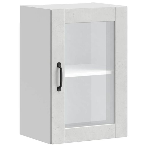 vidaXL Kitchen Wall Cabinet with Glass Door Porto Concrete Grey