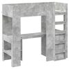 vidaXL Loft Bed Frame with Desk with Storage Concrete Grey 75 x 190 cm