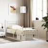 vidaXL Metal Bed Frame without Mattress with Footboard White 90x190cm