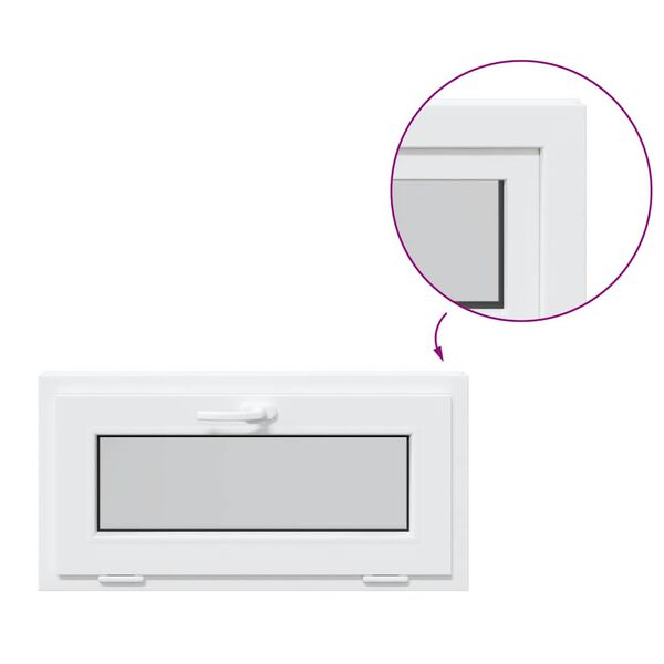 vidaXL Basement Window RISOR 80x40 cm Tilt 3 Glazing White