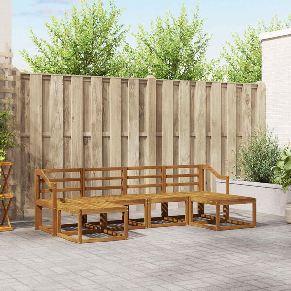 vidaXL Outdoor Sofa Set 6 pcs Natural Engineered Wood