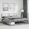 vidaXL Metal Bed Frame without Mattress with Headboard Black 183x213cm