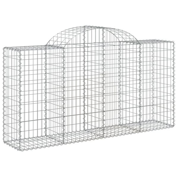 vidaXL Arched Gabion Baskets 12 pcs 200x50x100/120 cm Galvanised Iron