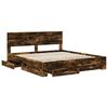 vidaXL Bed Frame with Drawer Smoked Oak 180 x 200 cm Engineered Wood
