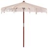 vidaXL Macrame Parasol 252.5 x 252.5 x 260 cm Cotton and Teak Wood