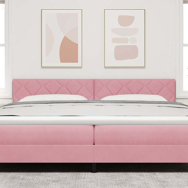 vidaXL LED Headboard with Headboard Pink 200 cm Faux Leather
