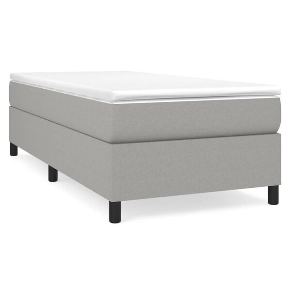 vidaXL Box Spring Bed Frame Light Grey Single Fabric (UK/IE/FI/NO only)