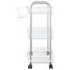 vidaXL Storage Trolley 3-Tier Transparent 37x28x68 cm Acrylic