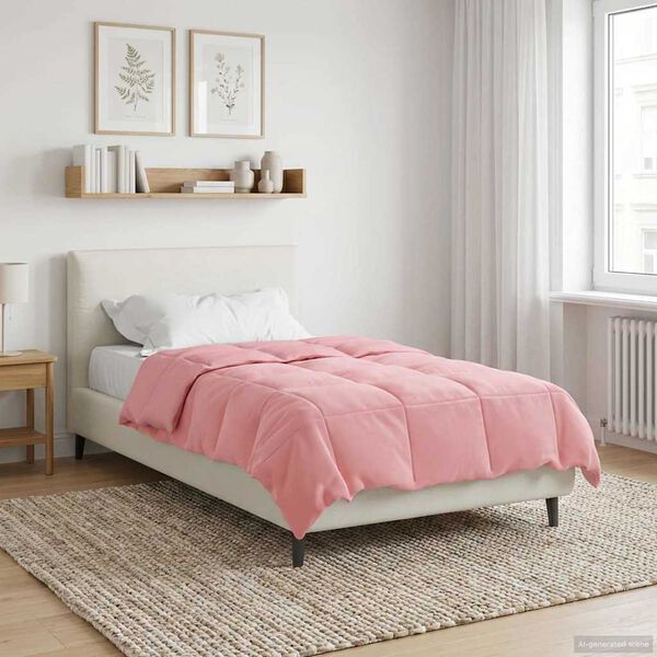 vidaXL Winter Duvet Quilted Pink 135 x 200 cm Microfiber