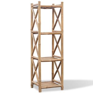 vidaXL 4-Tier Square Bamboo Shelf