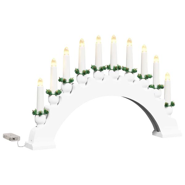 vidaXL Christmas Candle Arch with 10 LED Candles 3 pcs White