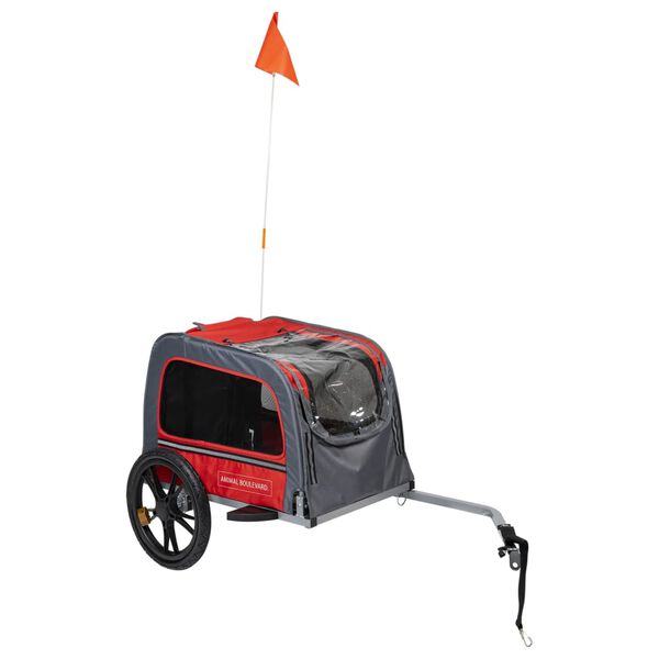 Animal Boulevard Pet Bike Trailer M 130x63x78 cm Red and Grey
