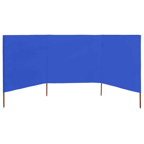 vidaXL 3-panel Wind Screen Fabric 400x120 cm Azure Blue