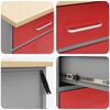 vidaXL Work Cabinet with Drawer 8 pcs Red Engineered Wood and Steel