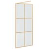 vidaXL Walk-in Shower Wall Gold 90 x 195 cm Tempered Glass