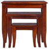 vidaXL Side Tables 3 pcs Classical Brown Solid Mahogany Wood