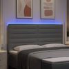 vidaXL LED Headboard with LED Strip Lights Light grey 180 cm Fabric