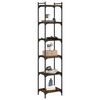 vidaXL Bookcase 6-Tier Smoked Oak 40x30x188 cm Engineered Wood