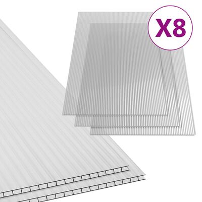vidaXL Polycarbonate Sheets 8 pcs 4 mm 121x60 cm
