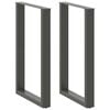 vidaXL Bar Table Legs U-Shaped 2 pcs Anthracite 60x(90-91) cm Steel