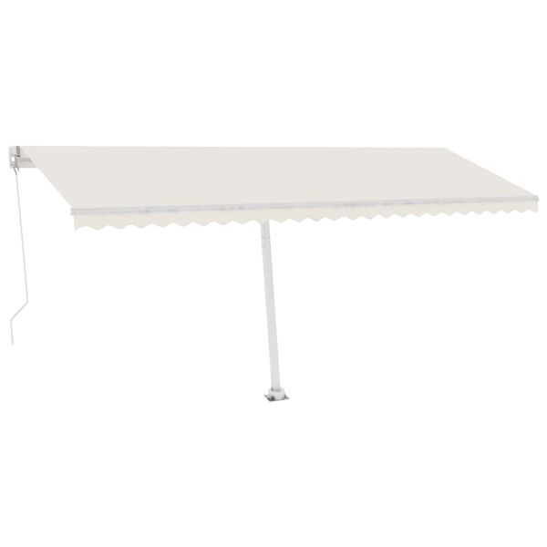 vidaXL Freestanding Manual Retractable Awning 500x300 cm Cream