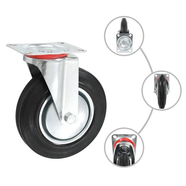 vidaXL 8 pcs Swivel Casters 200 mm