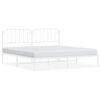 vidaXL Metal Bed Frame without Mattress with Headboard White 193x203cm