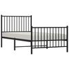 vidaXL Metal Bed Frame without Mattress with Footboard Black 90x190cm